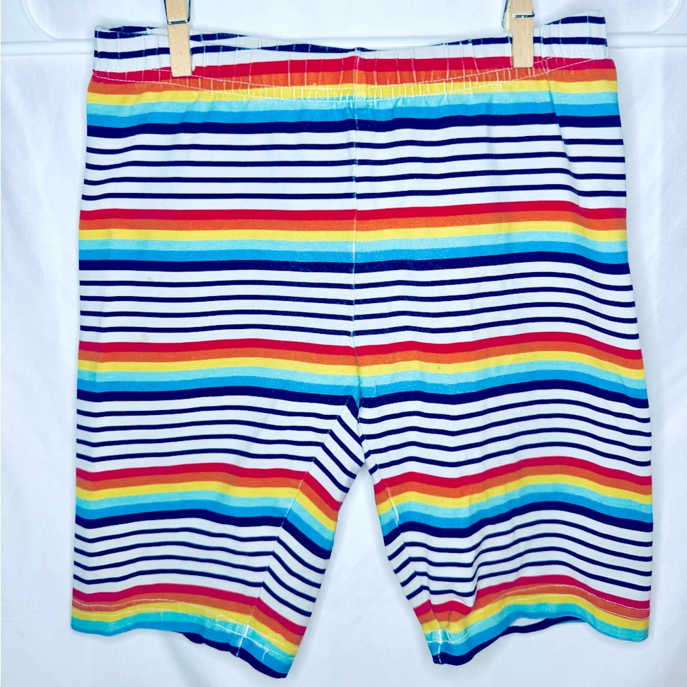 Hanna Andersson, Striped Rainbow Girls Biker Shorts, Size 6/7